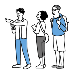 シーンイラスト 英会話で道案内 イラスト カット 挿絵制作 Mtyk Illustration